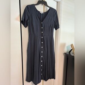 Elegant Black Button-Down Dress